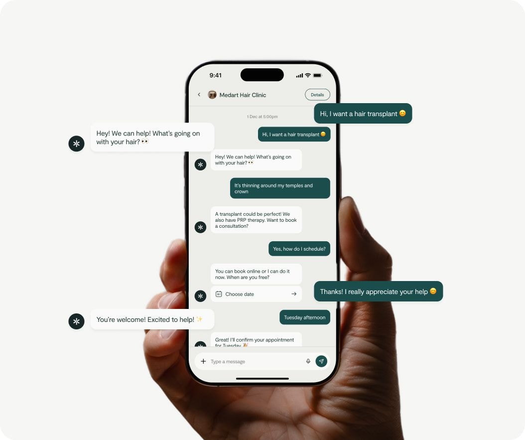A person holding a phone messaging